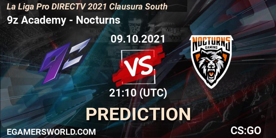 Prognose für das Spiel 9z Academy VS Nocturns. 09.10.21. CS2 (CS:GO) - La Liga Season 4: Sur Pro Division - Clausura