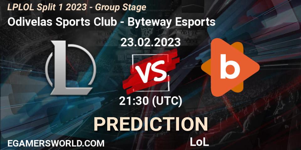 Prognose für das Spiel Odivelas Sports Club VS Byteway Esports. 23.02.2023 at 21:30. LoL - LPLOL Split 1 2023 - Group Stage
