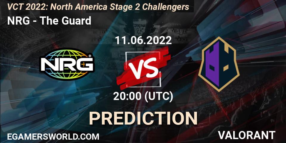 Prognose für das Spiel NRG VS The Guard. 11.06.2022 at 20:10. VALORANT - VCT 2022: North America Stage 2 Challengers