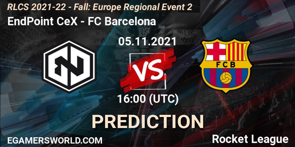 Prognose für das Spiel EndPoint CeX VS FC Barcelona. 05.11.21. Rocket League - RLCS 2021-22 - Fall: Europe Regional Event 2