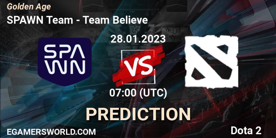Prognose für das Spiel SPAWN Team VS Team Believe. 28.01.23. Dota 2 - Golden Age
