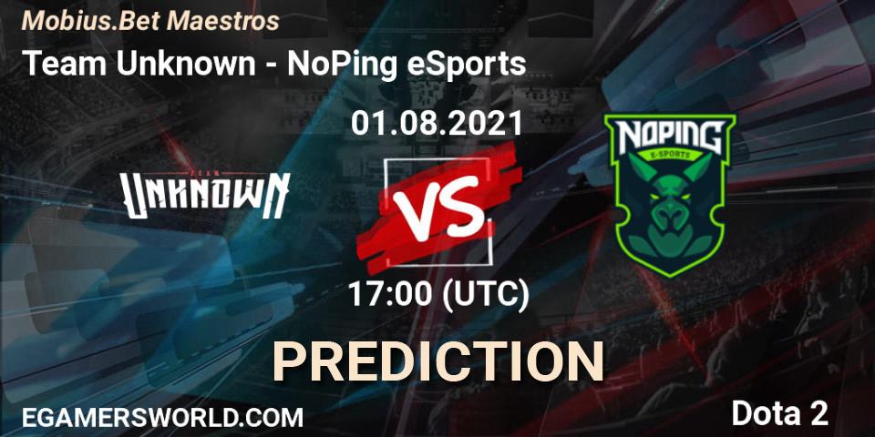 Prognose für das Spiel Team Unknown VS NoPing eSports. 01.08.21. Dota 2 - Mobius.Bet Maestros