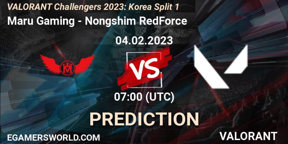 Prognose für das Spiel Maru Gaming VS Nongshim RedForce. 04.02.23. VALORANT - VALORANT Challengers 2023: Korea Split 1