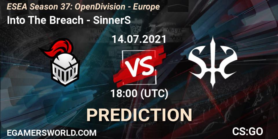 Prognose für das Spiel Into The Breach VS SinnerS. 14.07.21. CS2 (CS:GO) - ESEA Season 37: Open Division - Europe