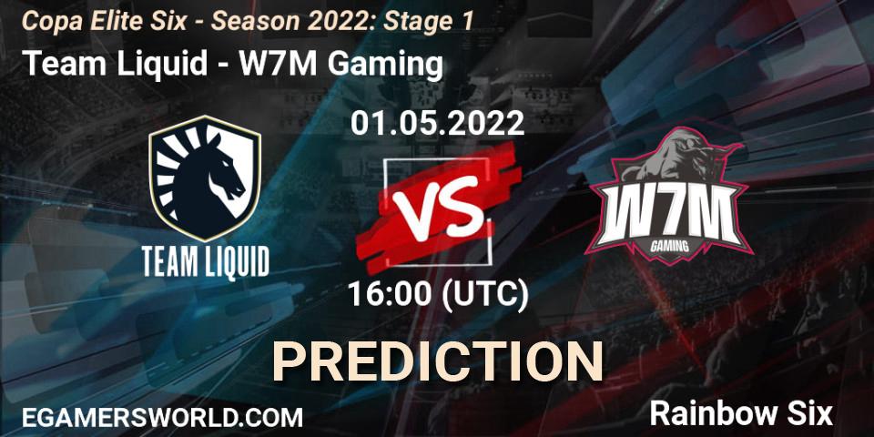 Prognose für das Spiel Team Liquid VS W7M Gaming. 01.05.22. Rainbow Six - Copa Elite Six - Season 2022: Stage 1