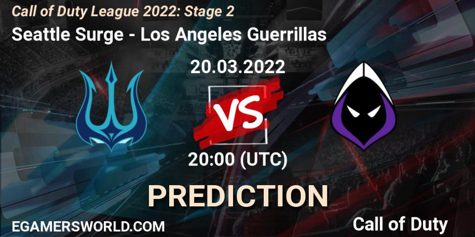 Prognose für das Spiel Seattle Surge VS Los Angeles Guerrillas. 20.03.22. Call of Duty - Call of Duty League 2022: Stage 2