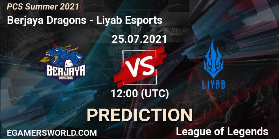 Prognose für das Spiel Berjaya Dragons VS Liyab Esports. 25.07.21. LoL - PCS Summer 2021