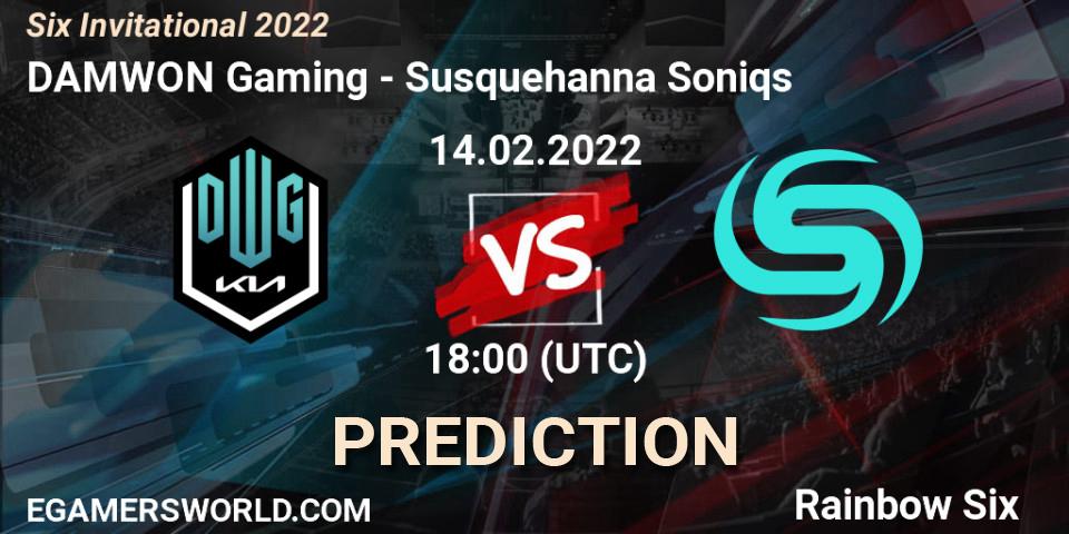 Prognose für das Spiel DAMWON Gaming VS Susquehanna Soniqs. 14.02.2022 at 19:00. Rainbow Six - Six Invitational 2022
