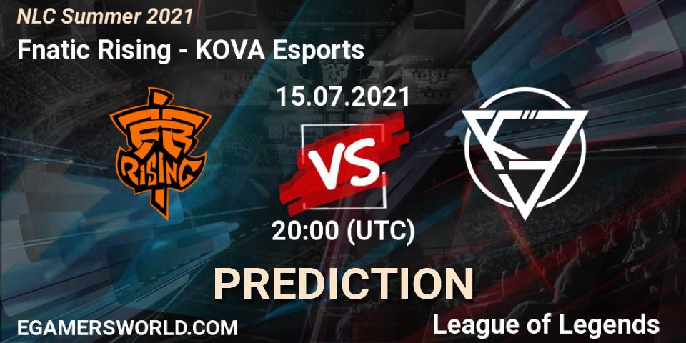 Prognose für das Spiel Fnatic Rising VS KOVA Esports. 15.07.2021 at 20:00. LoL - NLC Summer 2021