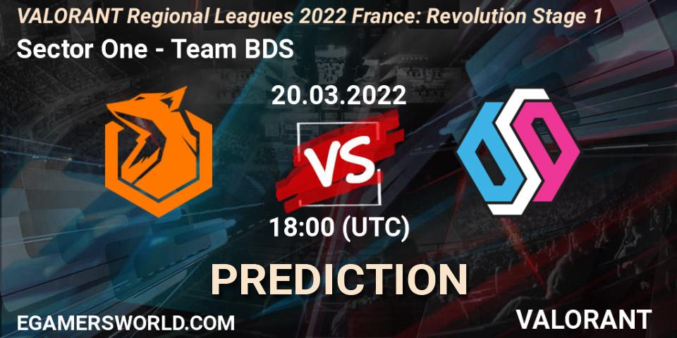 Prognose für das Spiel Sector One VS Team BDS. 20.03.2022 at 18:00. VALORANT - VALORANT Regional Leagues 2022 France: Revolution Stage 1
