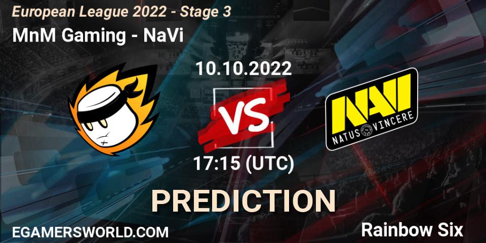 Prognose für das Spiel MnM Gaming VS NaVi. 10.10.22. Rainbow Six - European League 2022 - Stage 3