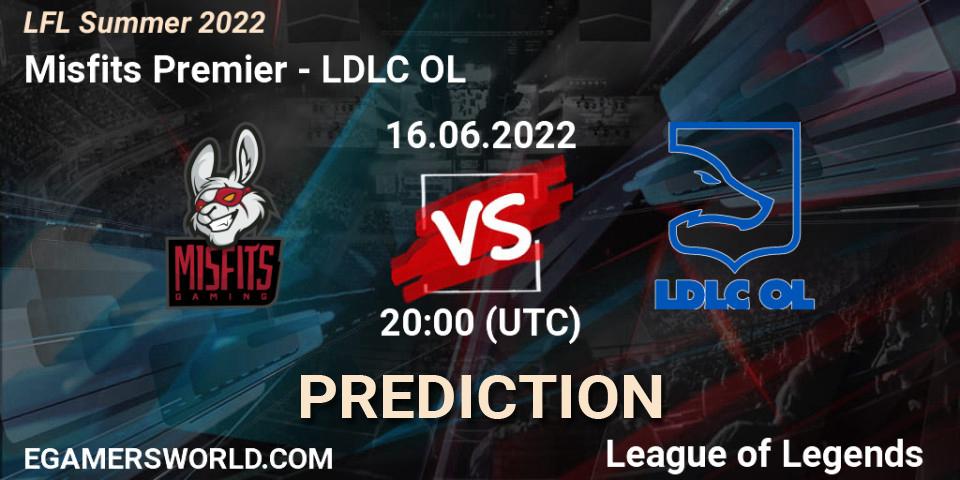 Prognose für das Spiel Misfits Premier VS LDLC OL. 16.06.22. LoL - LFL Summer 2022
