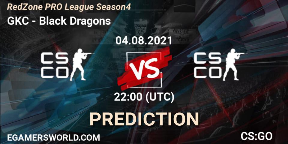 Prognose für das Spiel GKC VS Black Dragons. 06.08.2021 at 20:00. Counter-Strike (CS2) - RedZone PRO League Season 4
