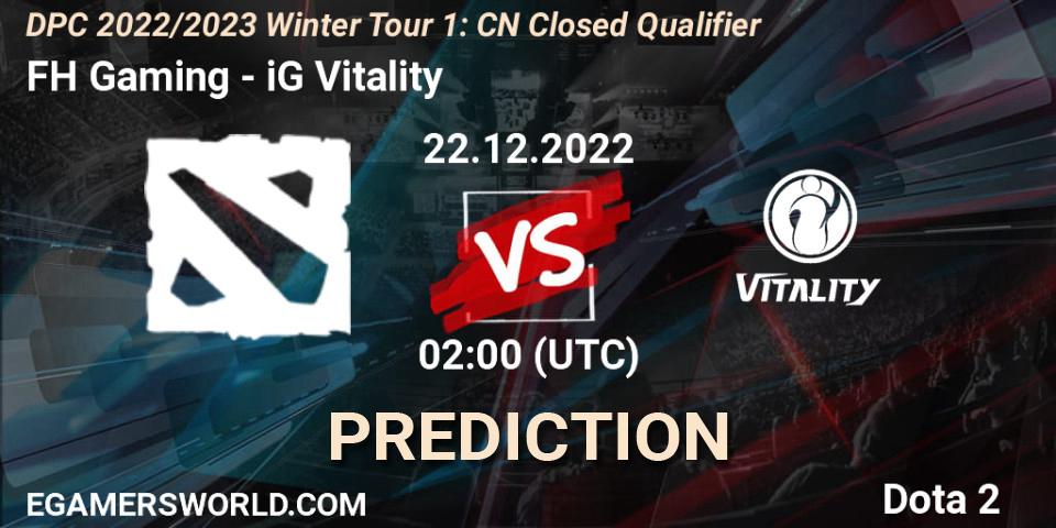 Prognose für das Spiel Supernova VS iG Vitality. 22.12.22. Dota 2 - DPC 2022/2023 Winter Tour 1: CN Closed Qualifier