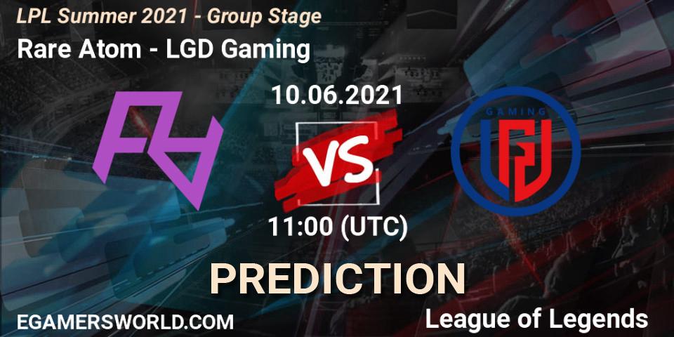 Prognose für das Spiel Rare Atom VS LGD Gaming. 10.06.21. LoL - LPL Summer 2021 - Group Stage