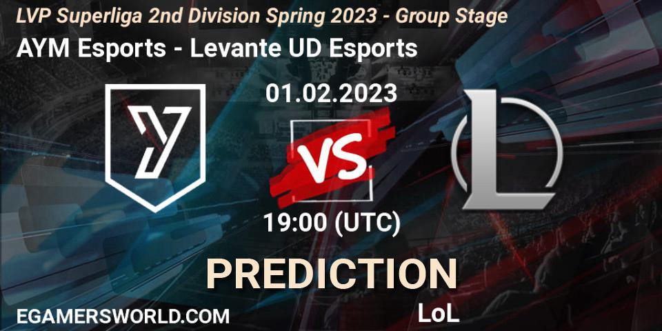 Prognose für das Spiel AYM Esports VS Levante UD Esports. 01.02.23. LoL - LVP Superliga 2nd Division Spring 2023 - Group Stage