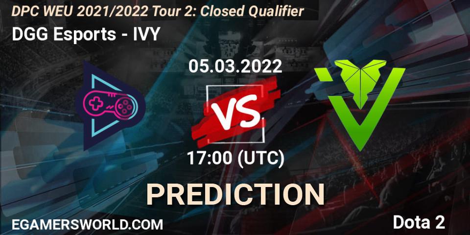 Prognose für das Spiel DGG Esports VS IVY. 05.03.2022 at 17:00. Dota 2 - DPC WEU 2021/2022 Tour 2: Closed Qualifier