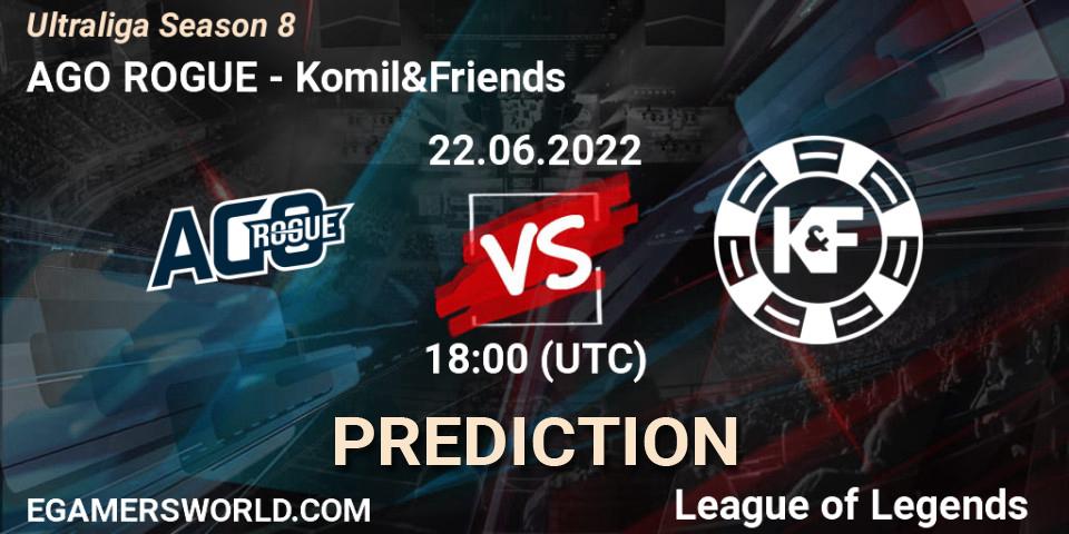 Prognose für das Spiel AGO ROGUE VS Komil&Friends. 22.06.2022 at 18:15. LoL - Ultraliga Season 8