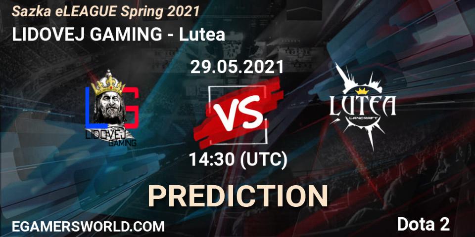 Prognose für das Spiel LIDOVEJ GAMING VS Lutea. 29.05.2021 at 14:58. Dota 2 - Sazka eLEAGUE Spring 2021