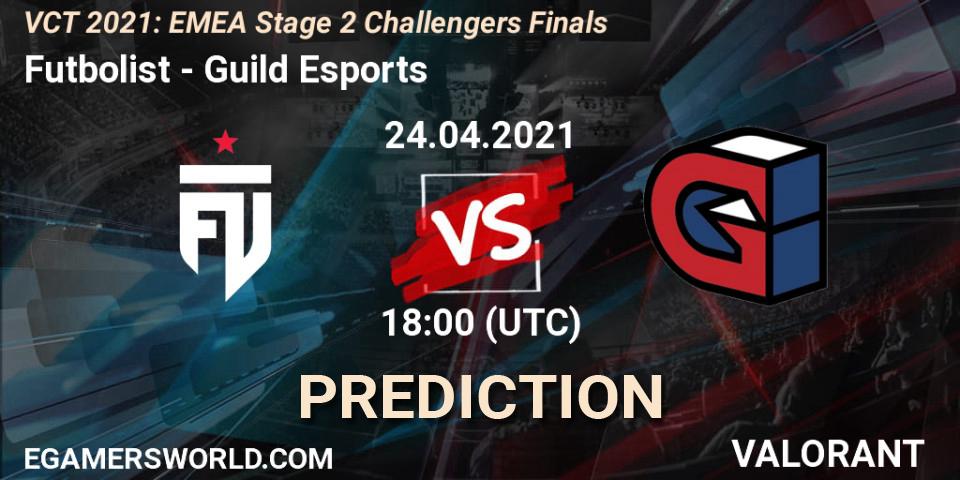Prognose für das Spiel Futbolist VS Guild Esports. 24.04.2021 at 18:00. VALORANT - VCT 2021: EMEA Stage 2 Challengers Finals