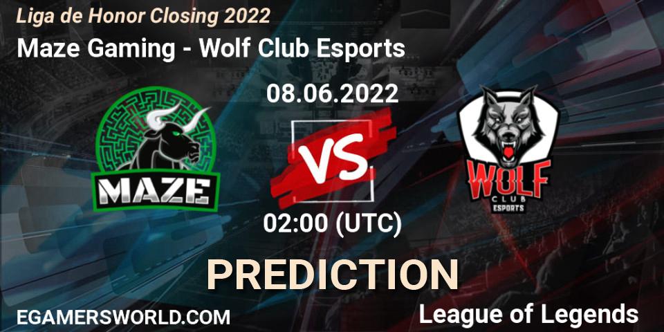Prognose für das Spiel Maze Gaming VS Wolf Club Esports. 08.06.2022 at 02:00. LoL - Liga de Honor Closing 2022