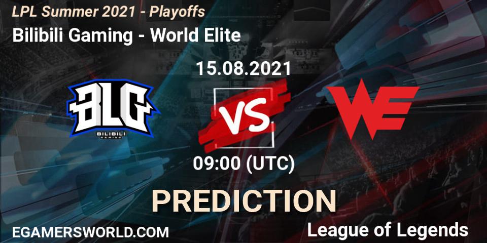 Prognose für das Spiel Bilibili Gaming VS World Elite. 15.08.21. LoL - LPL Summer 2021 - Playoffs