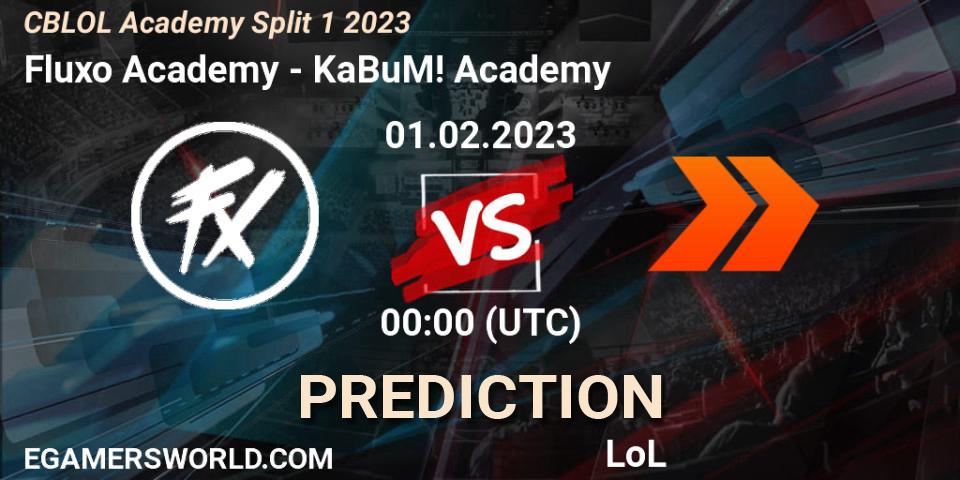 Prognose für das Spiel Fluxo Academy VS KaBuM! Academy. 01.02.23. LoL - CBLOL Academy Split 1 2023