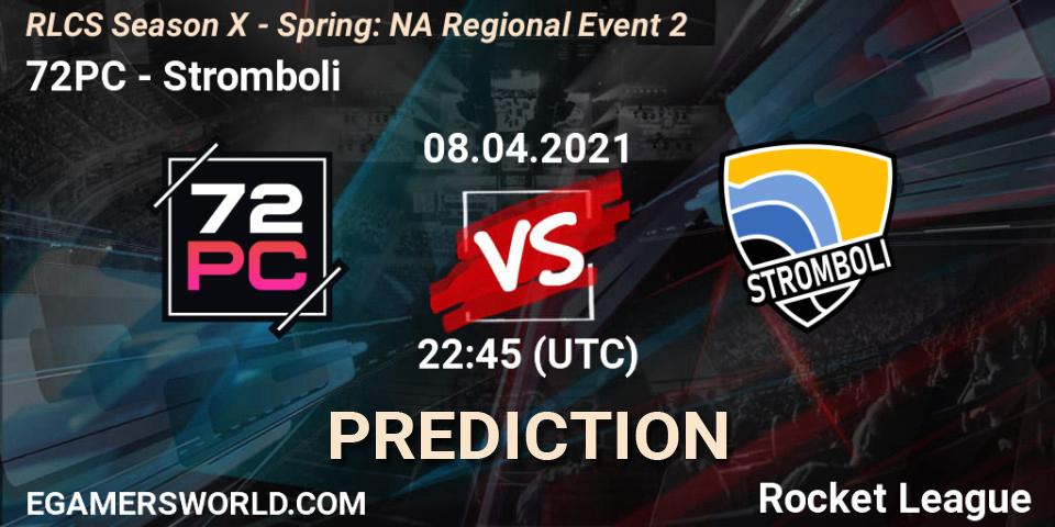 Prognose für das Spiel 72PC VS Stromboli. 08.04.21. Rocket League - RLCS Season X - Spring: NA Regional Event 2