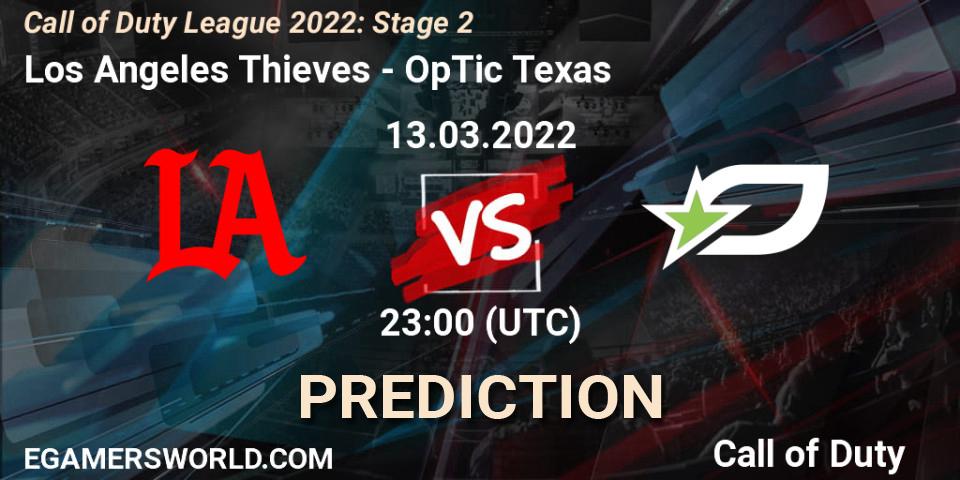 Prognose für das Spiel Los Angeles Thieves VS OpTic Texas. 13.03.22. Call of Duty - Call of Duty League 2022: Stage 2
