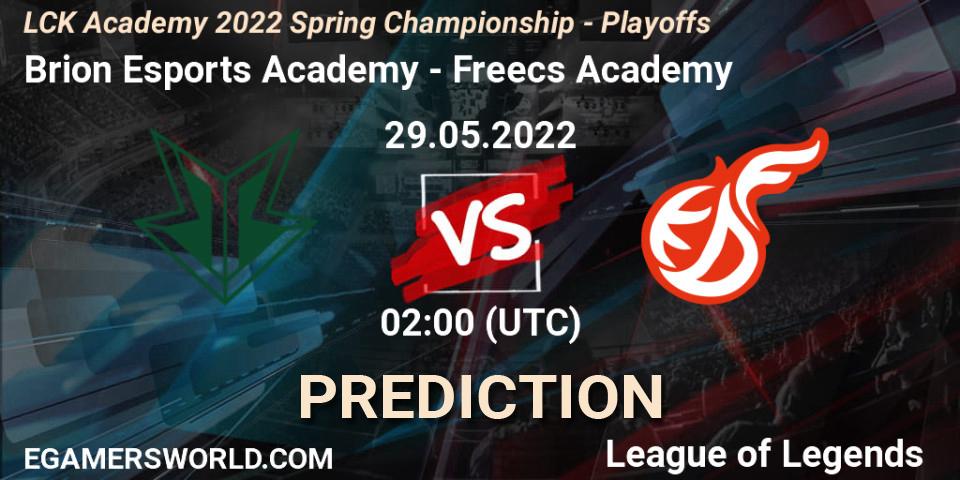 Prognose für das Spiel Brion Esports Academy VS Freecs Academy. 29.05.2022 at 02:00. LoL - LCK Academy 2022 Spring Championship - Playoffs