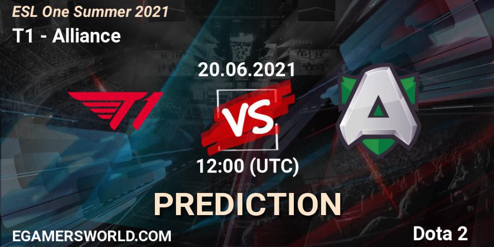 Prognose für das Spiel T1 VS Alliance. 20.06.2021 at 11:55. Dota 2 - ESL One Summer 2021