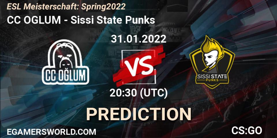 Prognose für das Spiel CC OGLUM VS Sissi State Punks. 31.01.22. CS2 (CS:GO) - ESL Meisterschaft: Spring 2022