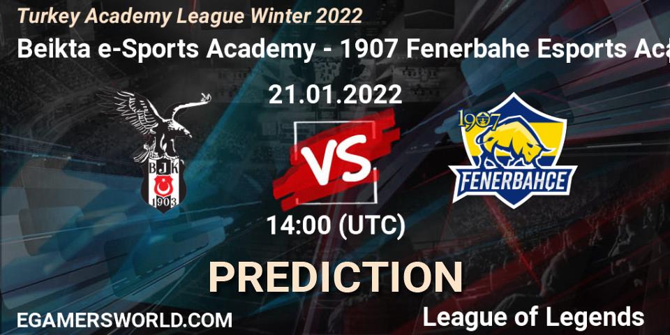 Prognose für das Spiel Beşiktaş e-Sports Academy VS 1907 Fenerbahçe Esports Academy. 21.01.2022 at 14:00. LoL - Turkey Academy League Winter 2022