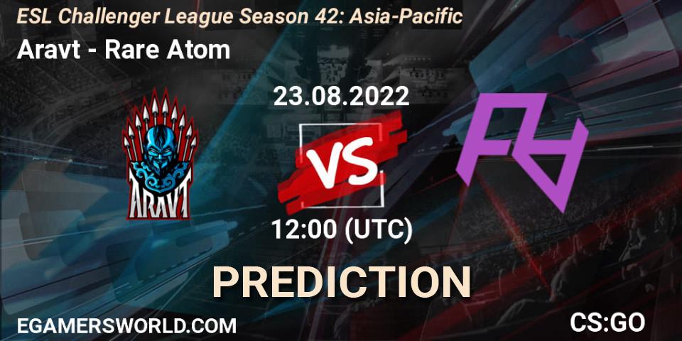 Prognose für das Spiel Aravt VS Rare Atom. 23.08.2022 at 12:00. Counter-Strike (CS2) - ESL Challenger League Season 42: Asia-Pacific
