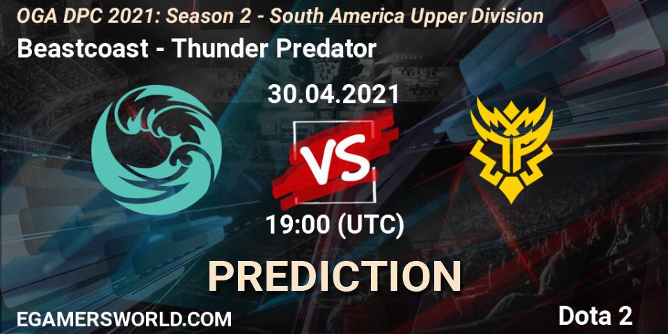 Prognose für das Spiel Beastcoast VS Thunder Predator. 30.04.21. Dota 2 - OGA DPC 2021: Season 2 - South America Upper Division