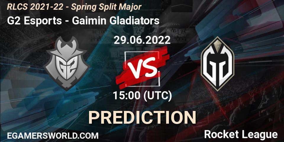 Prognose für das Spiel G2 Esports VS Gaimin Gladiators. 29.06.22. Rocket League - RLCS 2021-22 - Spring Split Major