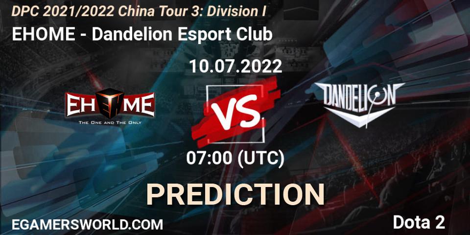 Prognose für das Spiel EHOME VS Dandelion Esport Club. 10.07.2022 at 06:58. Dota 2 - DPC 2021/2022 China Tour 3: Division I