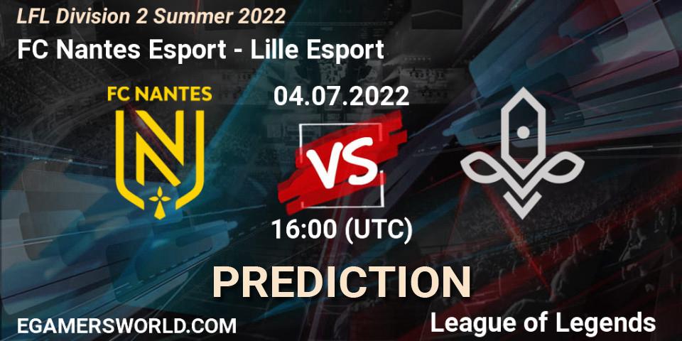 Prognose für das Spiel FC Nantes Esport VS Lille Esport. 04.07.2022 at 16:00. LoL - LFL Division 2 Summer 2022