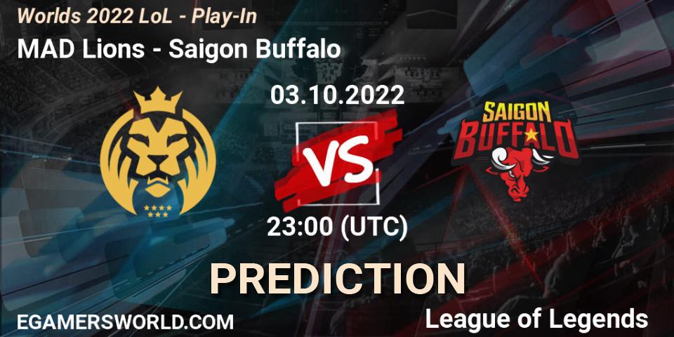 Prognose für das Spiel MAD Lions VS Saigon Buffalo. 03.10.2022 at 18:00. LoL - Worlds 2022 LoL - Play-In