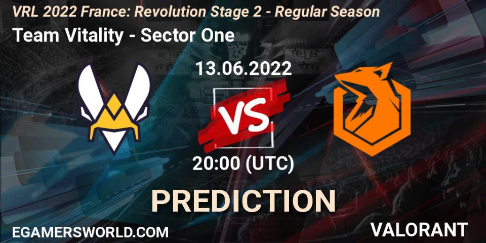 Prognose für das Spiel Team Vitality VS Sector One. 13.06.22. VALORANT - VRL 2022 France: Revolution Stage 2 - Regular Season