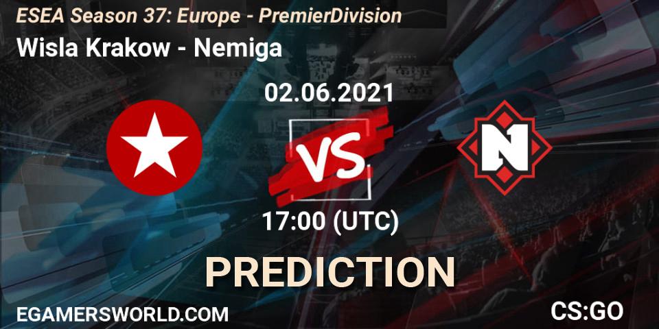 Prognose für das Spiel Wisla Krakow VS Nemiga. 02.06.21. CS2 (CS:GO) - ESEA Season 37: Europe - Premier Division