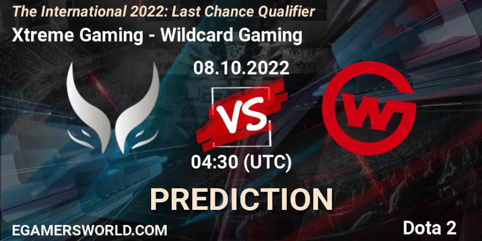 Prognose für das Spiel Xtreme Gaming VS Wildcard Gaming. 08.10.22. Dota 2 - The International 2022: Last Chance Qualifier