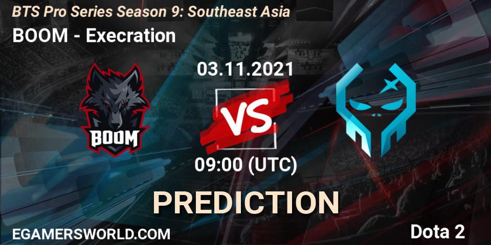 Prognose für das Spiel BOOM VS Execration. 03.11.2021 at 09:00. Dota 2 - BTS Pro Series Season 9: Southeast Asia