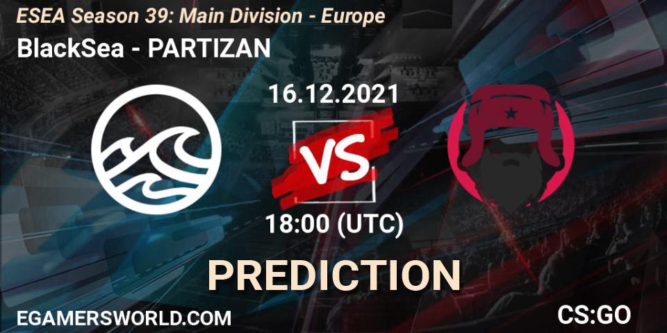 Prognose für das Spiel BlackSea VS PARTIZAN. 16.12.2021 at 18:00. Counter-Strike (CS2) - ESEA Season 39: Main Division - Europe