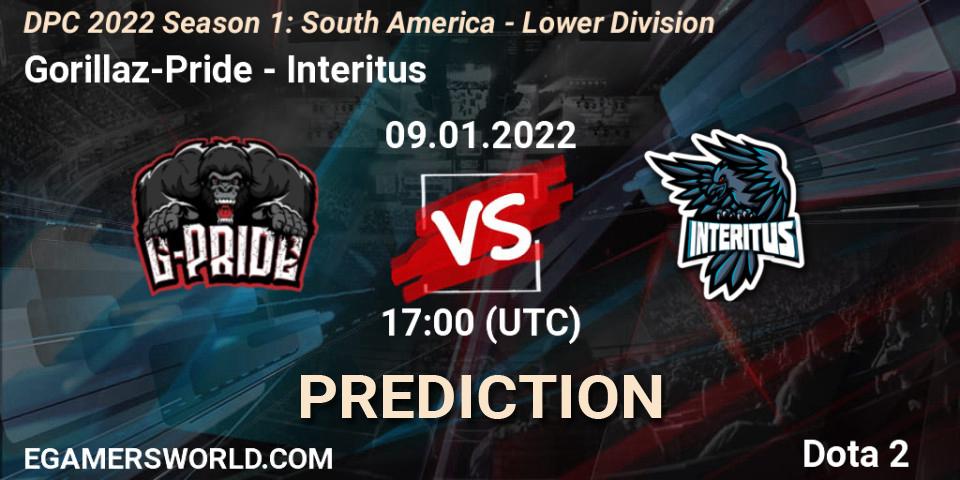 Prognose für das Spiel Gorillaz-Pride VS Interitus. 09.01.2022 at 17:01. Dota 2 - DPC 2022 Season 1: South America - Lower Division