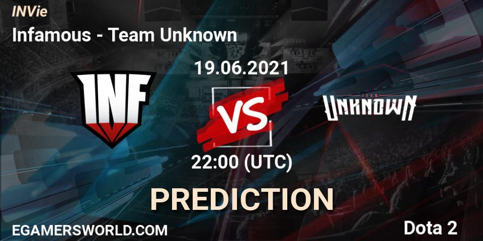Prognose für das Spiel Infamous VS Team Unknown. 19.06.2021 at 22:35. Dota 2 - INVie