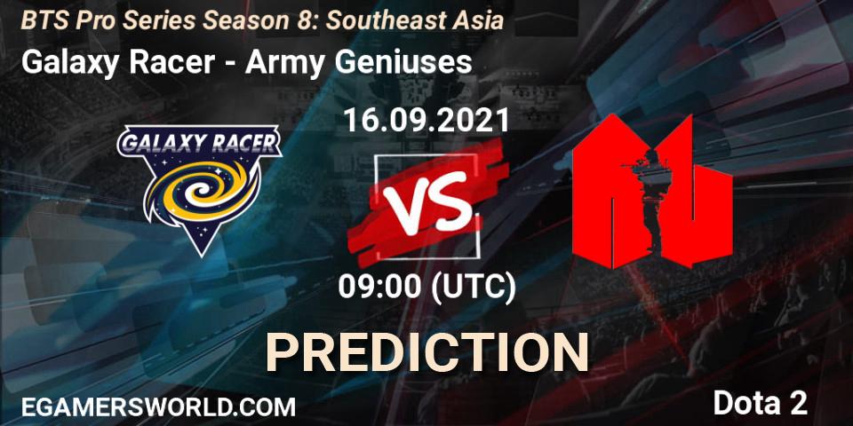 Prognose für das Spiel Galaxy Racer VS Army Geniuses. 16.09.21. Dota 2 - BTS Pro Series Season 8: Southeast Asia