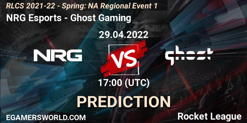 Prognose für das Spiel NRG Esports VS Ghost Gaming. 29.04.22. Rocket League - RLCS 2021-22 - Spring: NA Regional Event 1