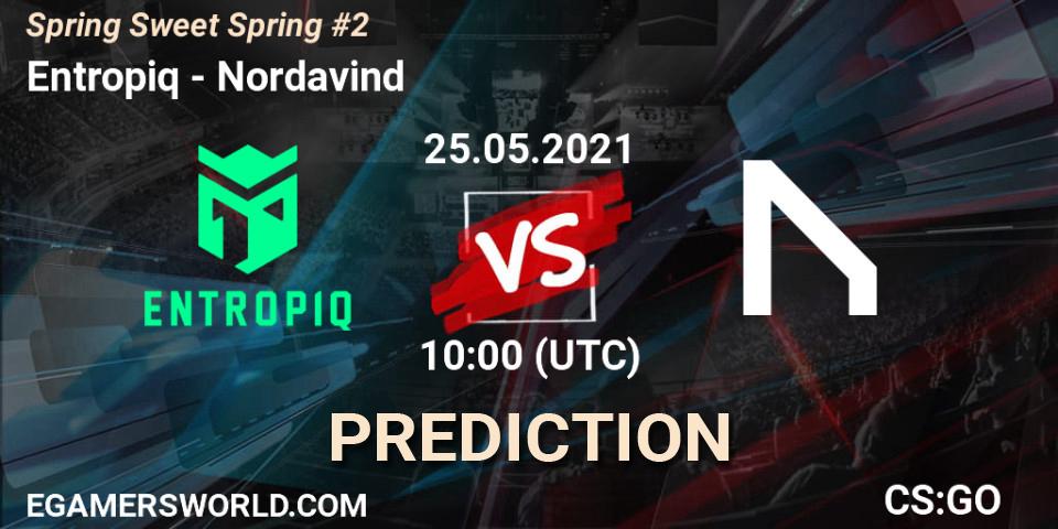 Prognose für das Spiel Entropiq VS Nordavind. 25.05.2021 at 10:10. Counter-Strike (CS2) - Spring Sweet Spring #2