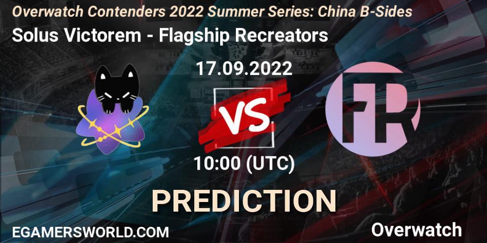Prognose für das Spiel Solus Victorem VS Flagship Recreators. 17.09.22. Overwatch - Overwatch Contenders 2022 Summer Series: China B-Sides